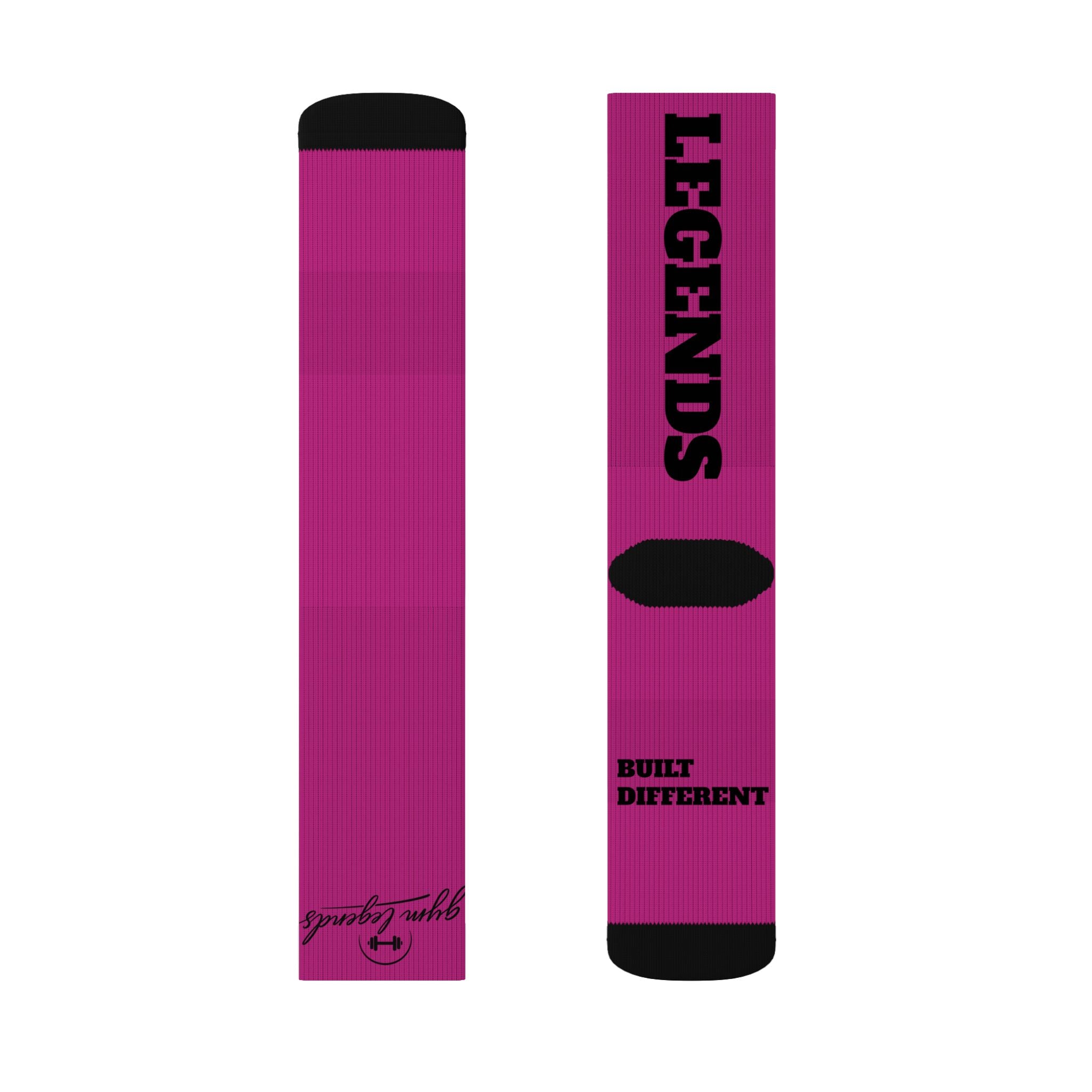 Gym Legends Sublimation Socks pink savage — 'GYM' & 'LEGENDS' Athletic Crew Socks