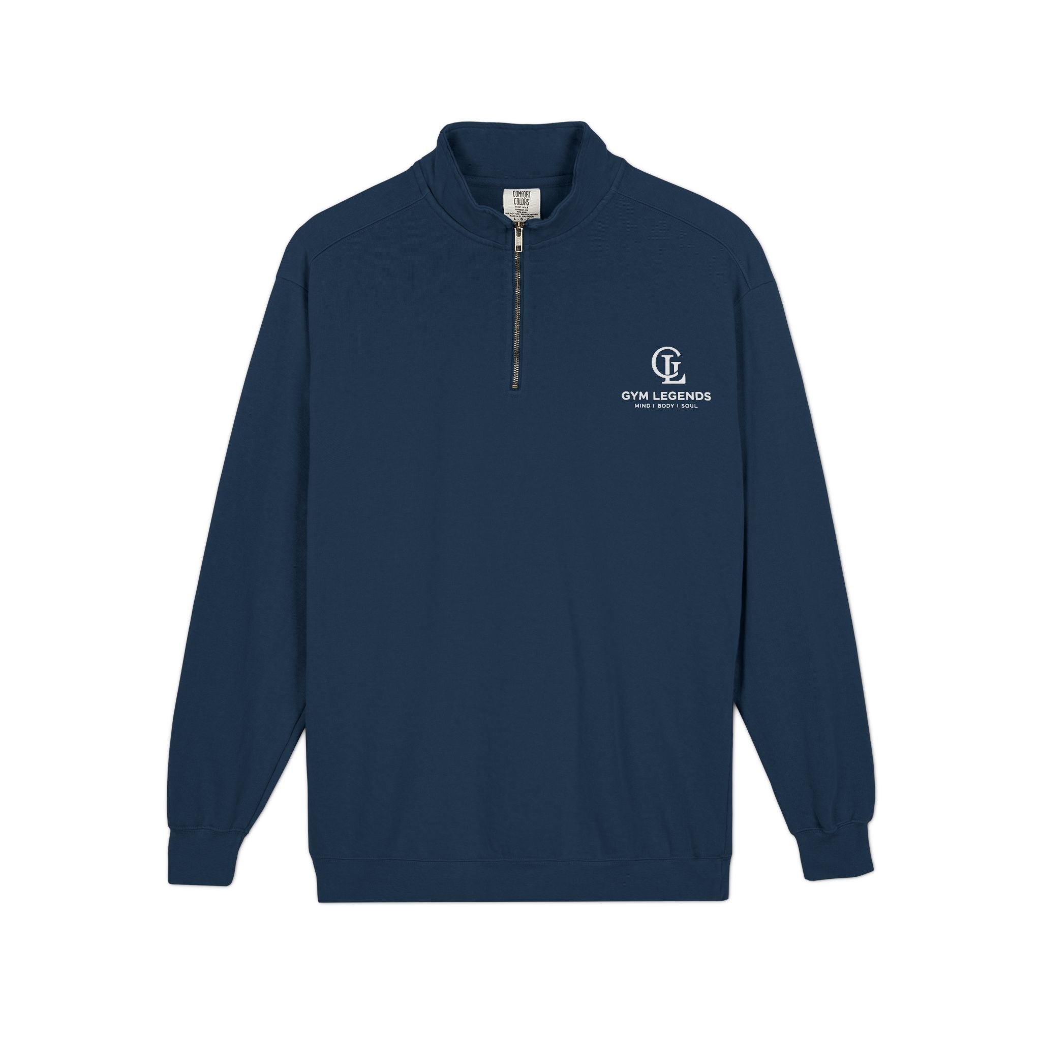 Quarter-Zip Sweatshirt — Coastal Blue 'CLC' Logo Chest Pullover