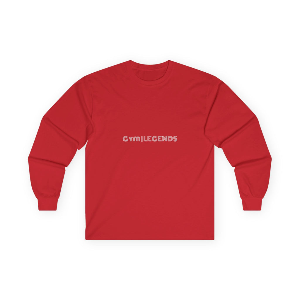 Gym Legends Long Sleeve Tee — Minimal Pink Logo Athletic Shirt