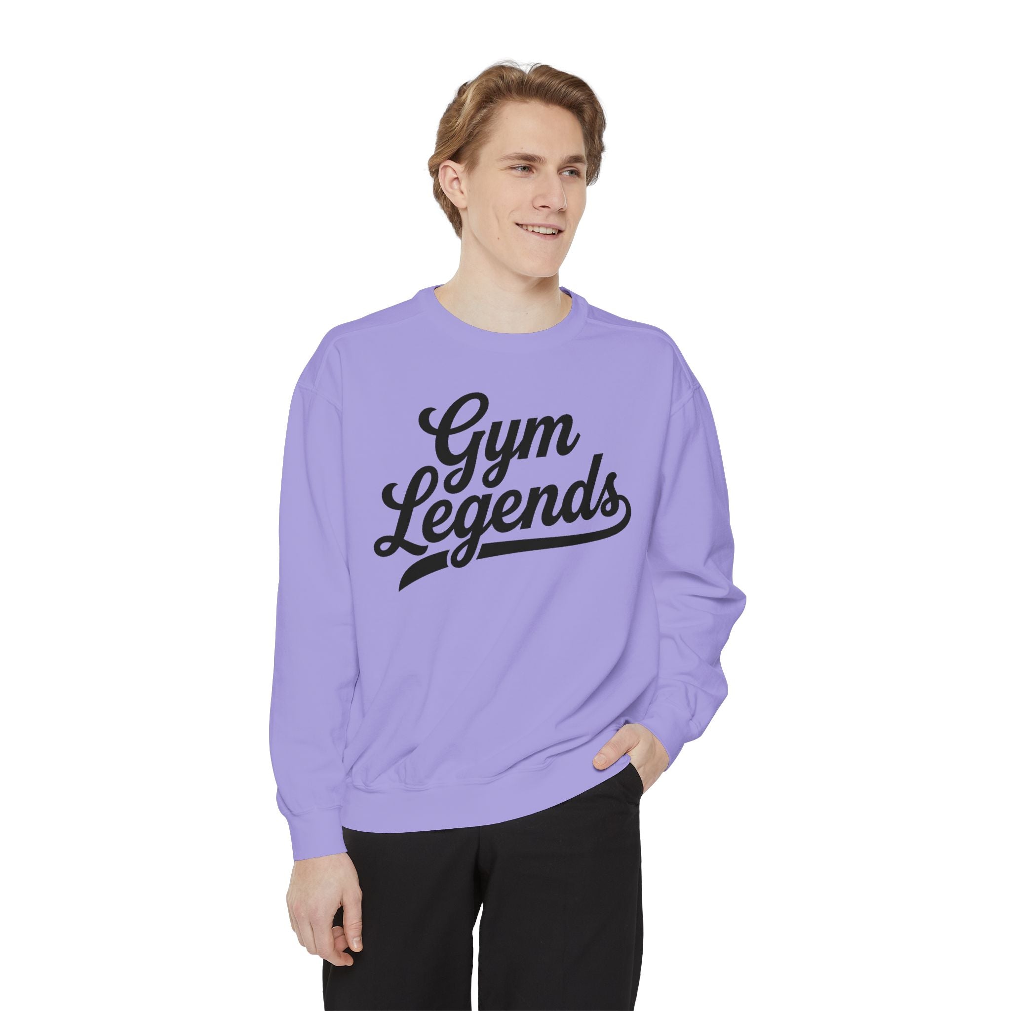 Gym Legends Sweatshirt — Retro Script Fitness Crewneck