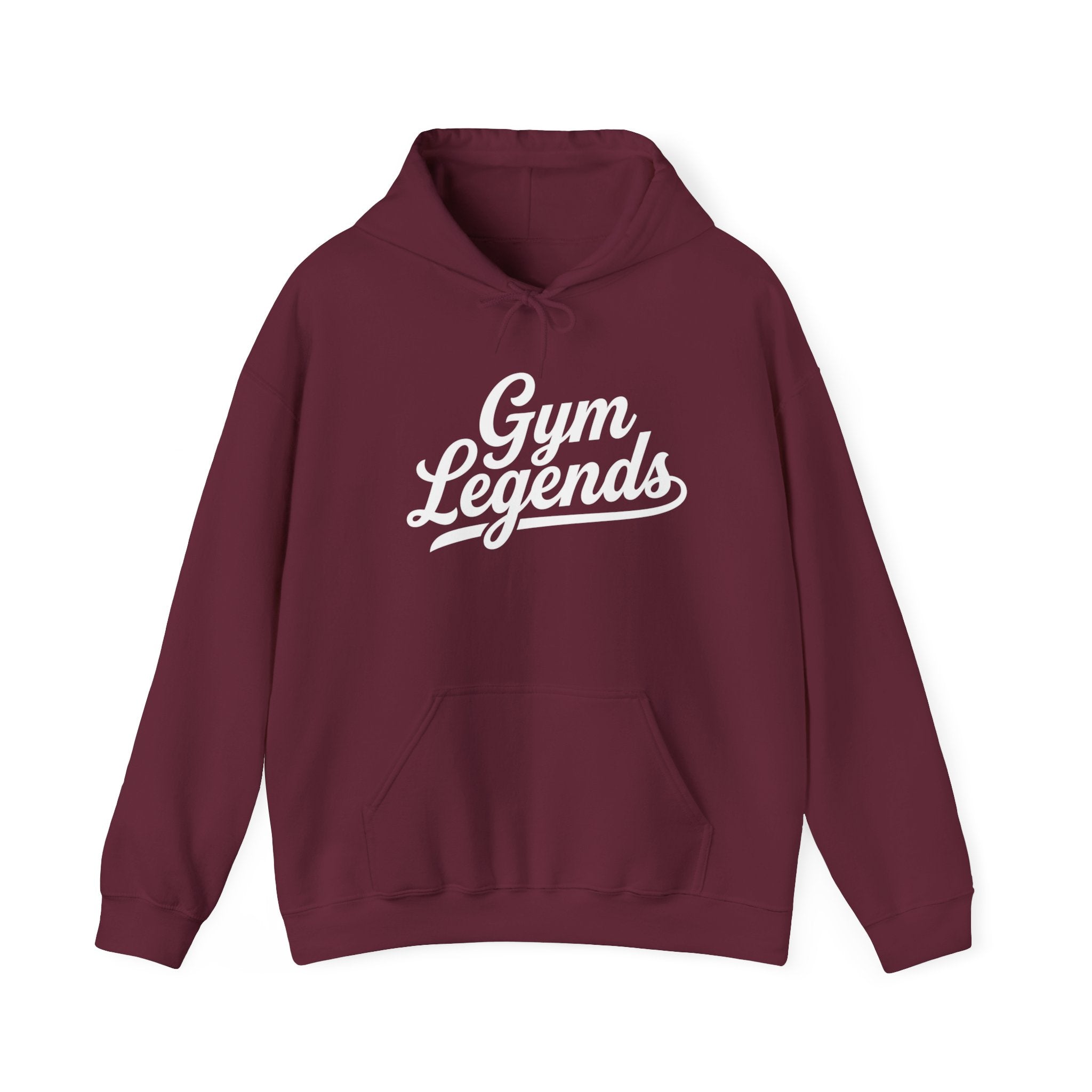 Gym Legends Hoodie — Retro Script Fitness Sweatshirt