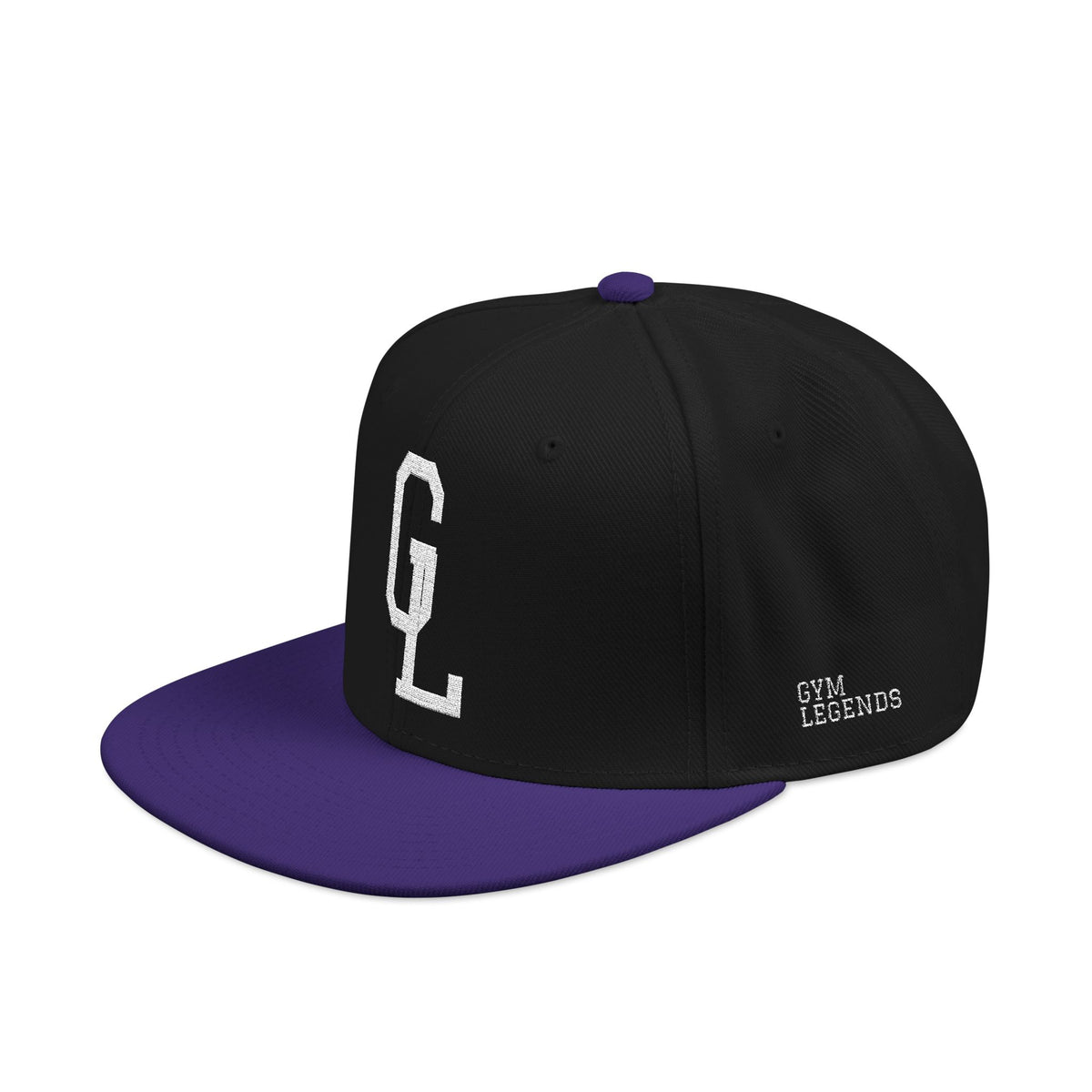 Embroidered Snapback Hat — 'CL' Logo Two-Tone Flat Bill