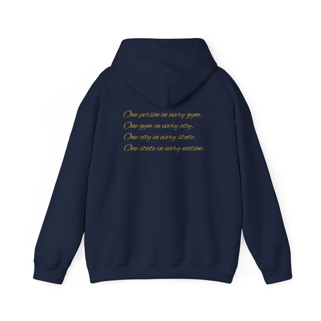 Gym Legend Hoodie — Minimal Gold Script Fitness Pullover