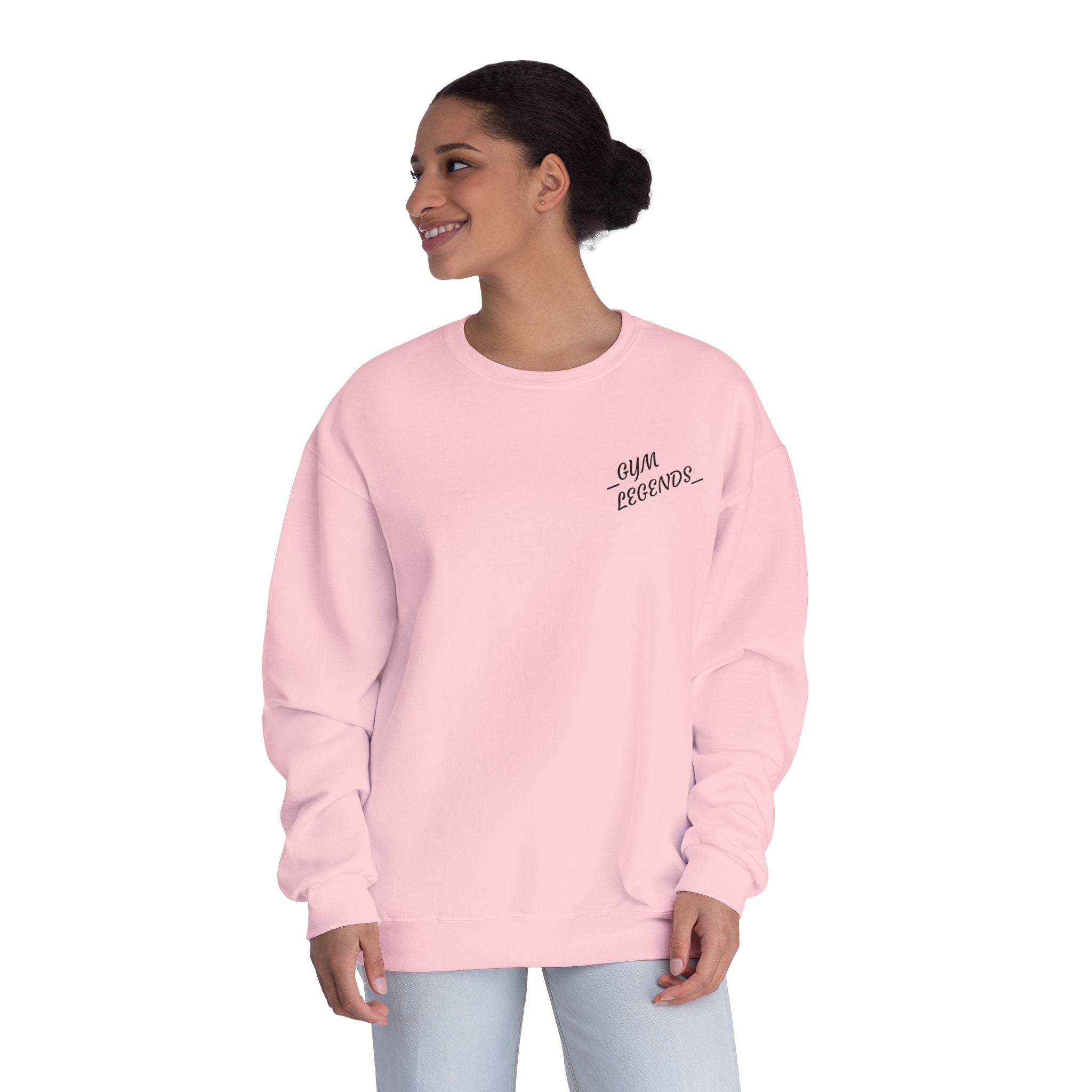 Gym Legends Crewneck Sweatshirt — "Gym, Legends" Motivational Fitness Pullover