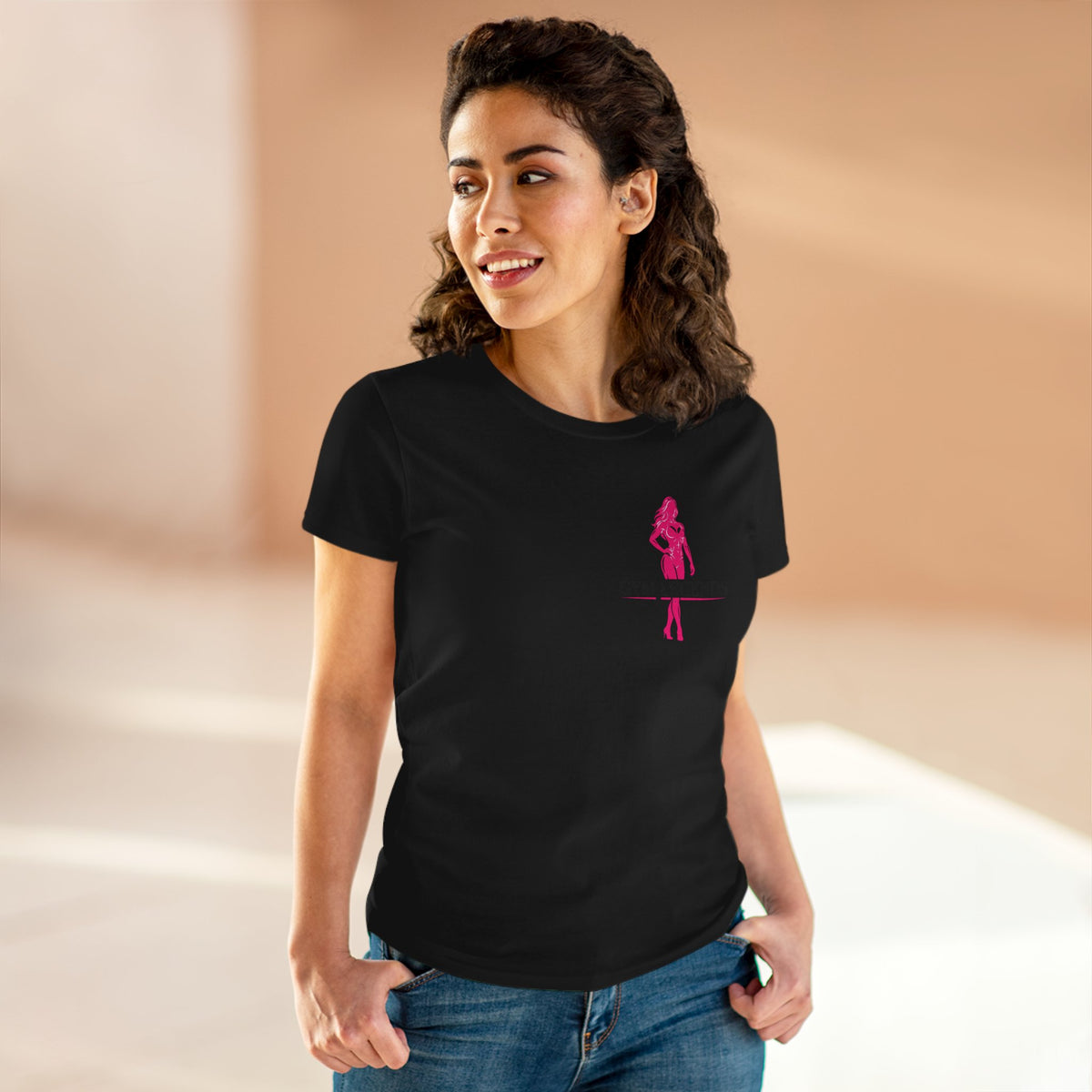Gym Legends Women's Tee — Pink Silhouette Fitness Shirt