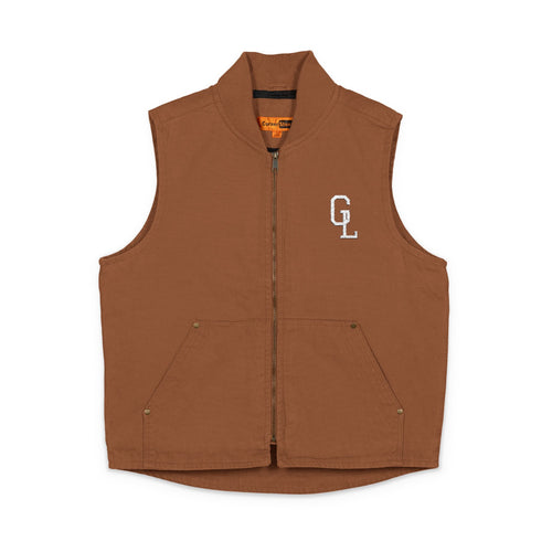 Embroidery Gym legends Duck Cloth Work Vest — Durable Washed Canvas Utility Vest