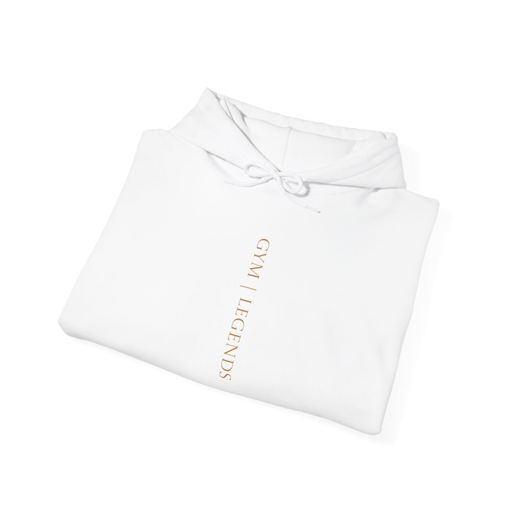 Minimal 'Breathe' Vertical Text Hoodie - Soft White Relaxed Sweatshirt
