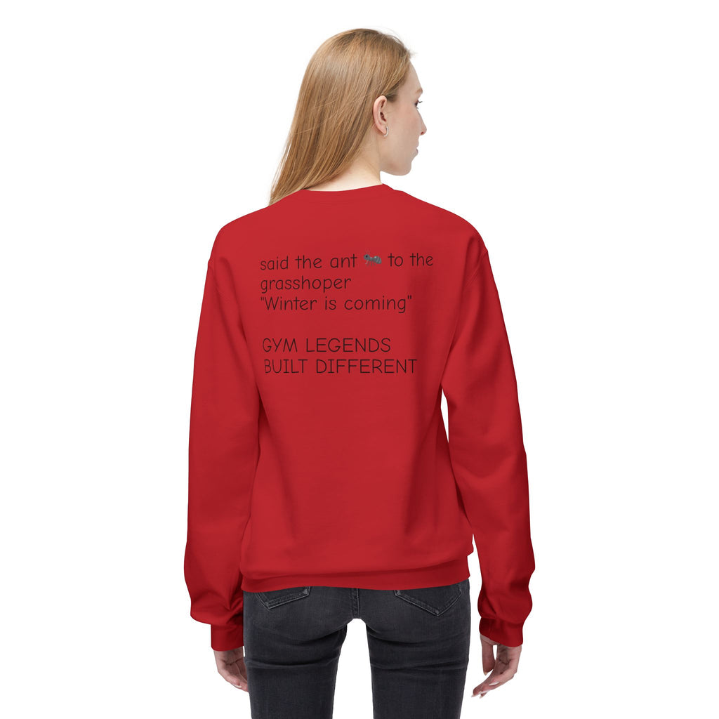 Gym Legends Crewneck Sweatshirt — "Gym Legends Built Different" Athletic Motivational Pullover