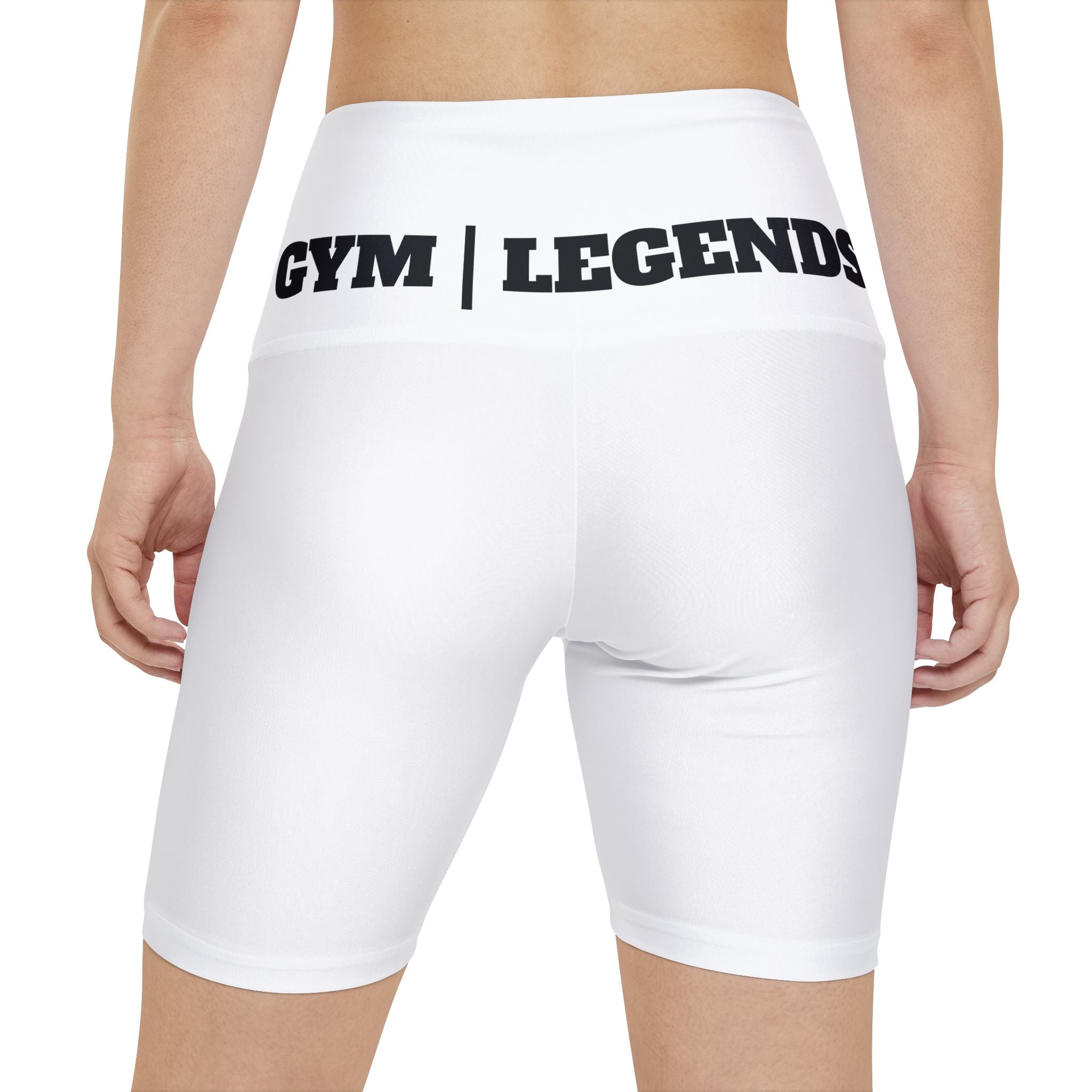 Gym Legends Women's Workout Shorts — High-Waist Biker Shorts with "GYM | LEGENDS" Waistband