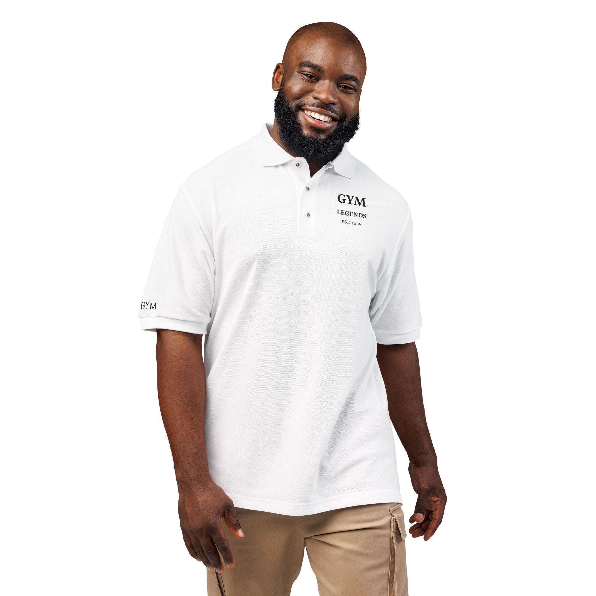 Embroidered 'GYM Legends' Polo Shirt — Classic Athletic Workwear