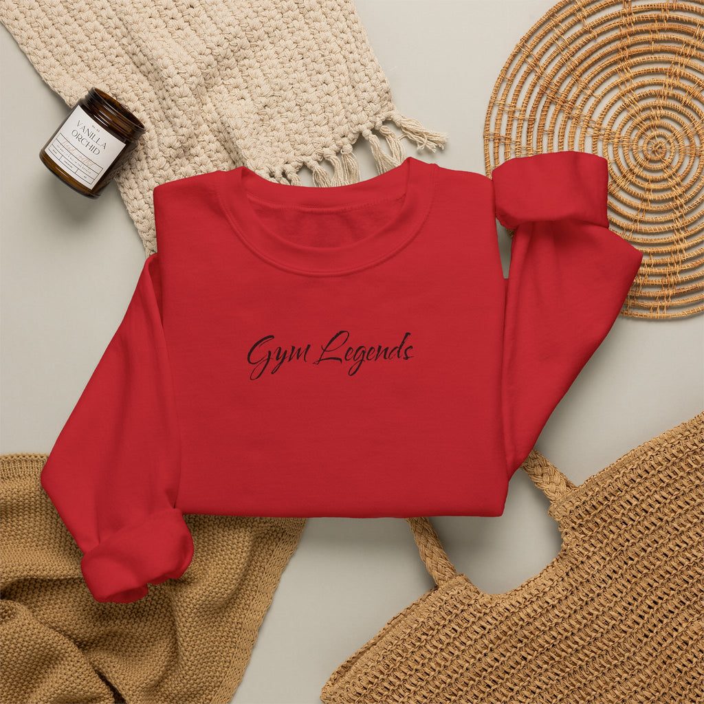 Gym Legend Crewneck Sweatshirt — Minimal Script Fitness Pullover