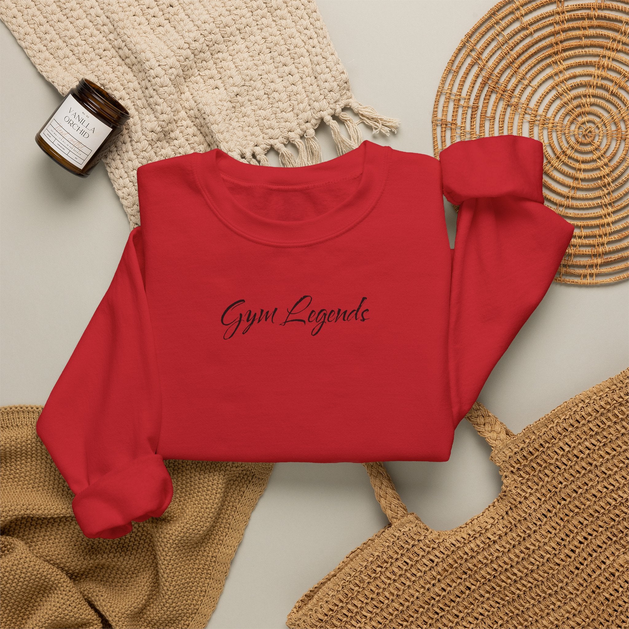 Gym Legend Crewneck Sweatshirt — Minimal Script Fitness Pullover