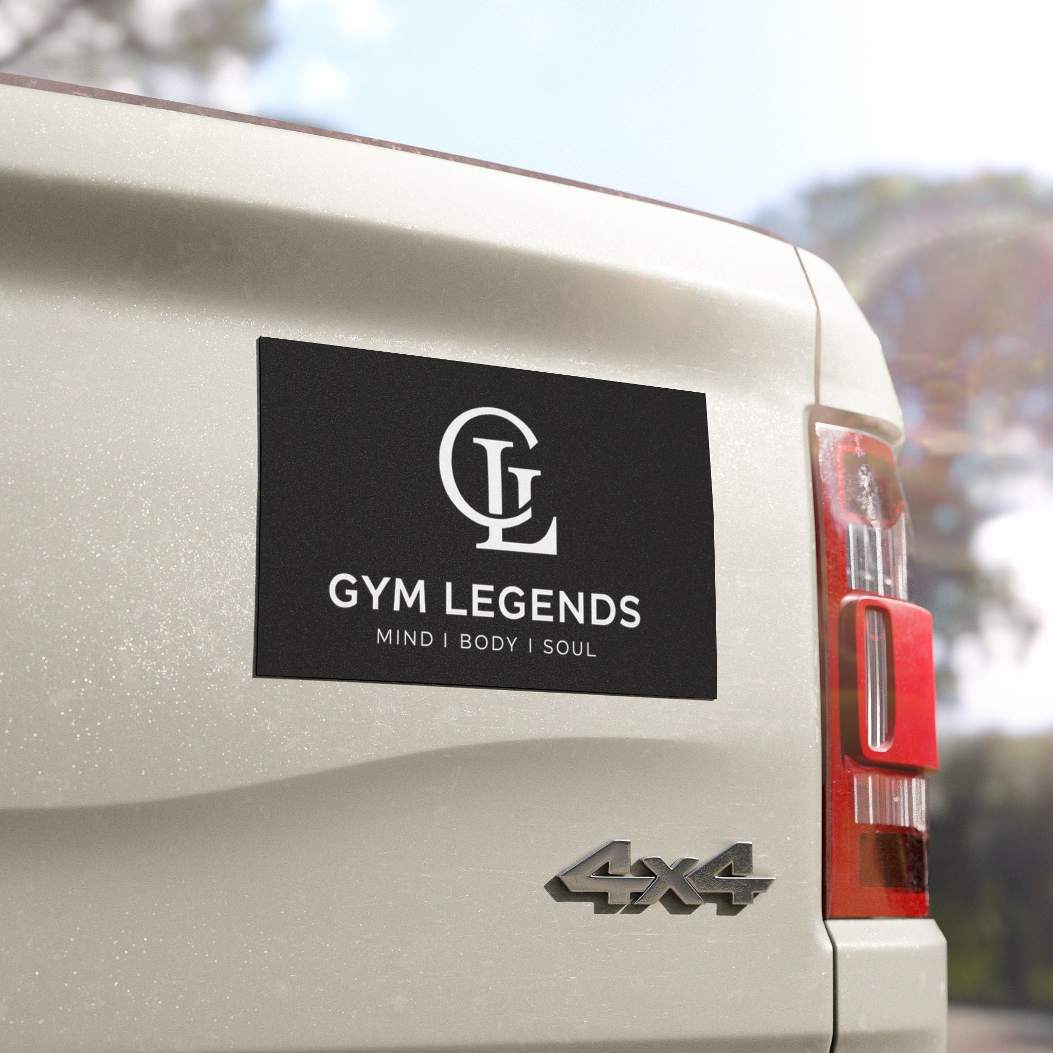Gym Legends Car Magnet — 'Gym Legends Mind | Body | Soul' Magnetic Decal for Vehicles