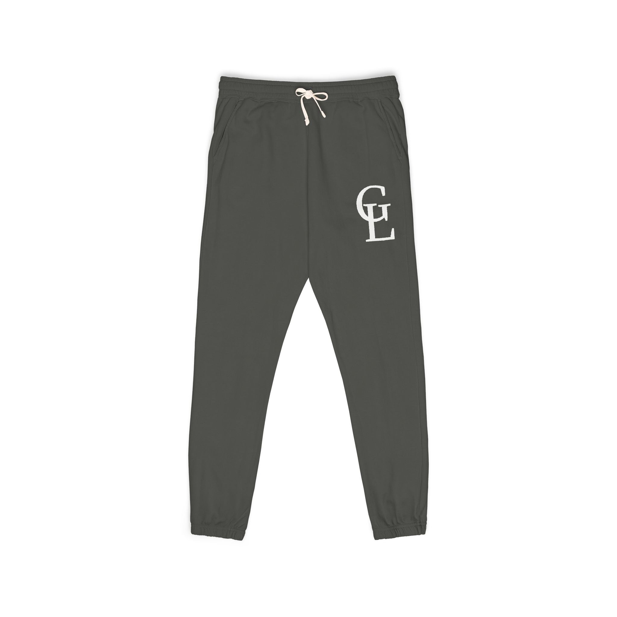 Garment-Dyed Fleece Sweatpants — Vintage 'CL' Monogram Lounge Pants