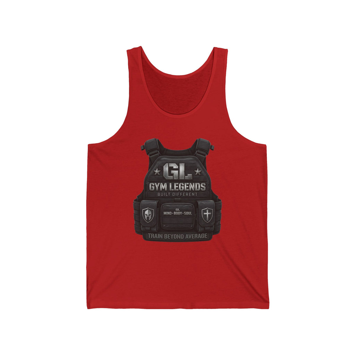Gym Legends Tactical Vest Tank Top — "Train Beyond Average" Fitness Tank