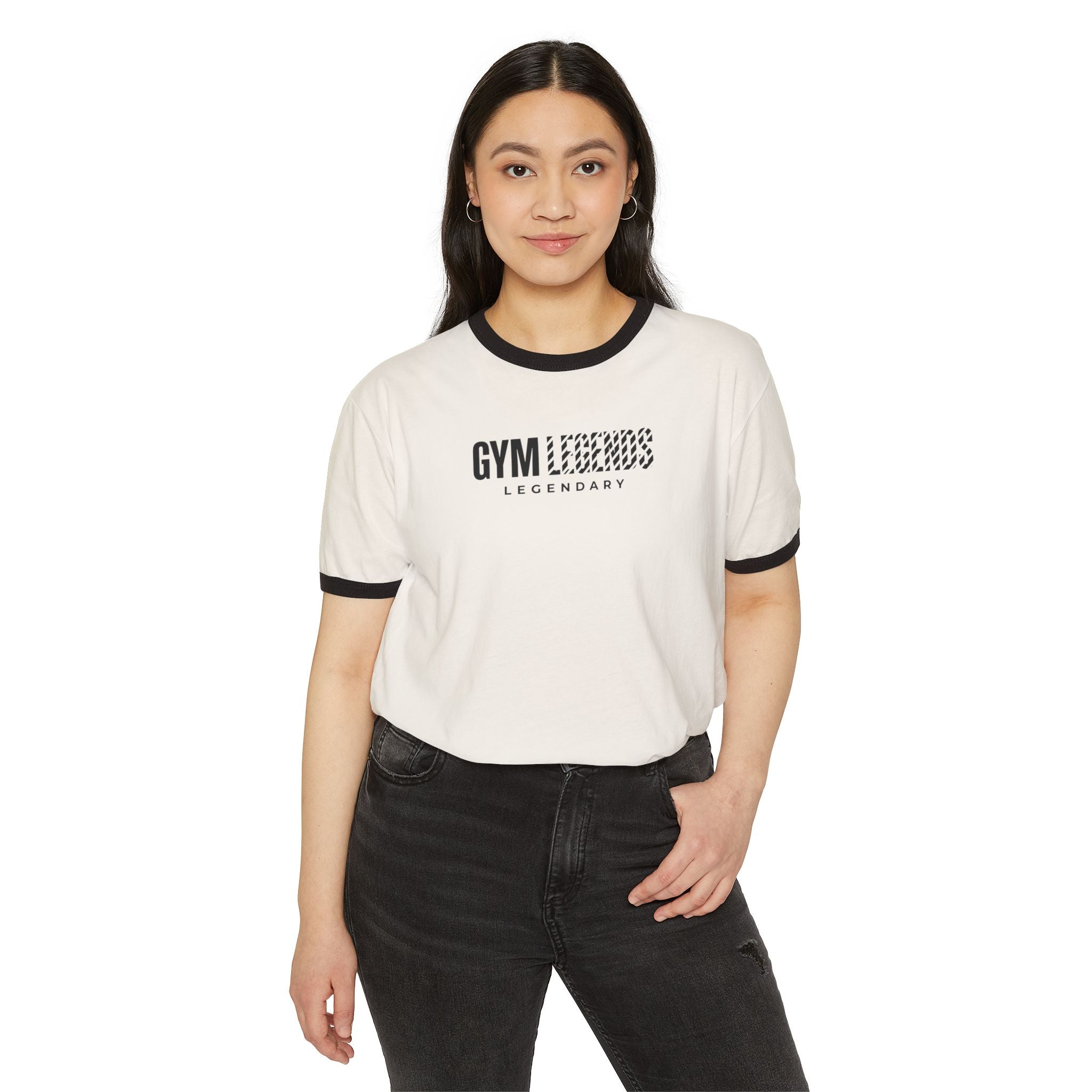 Gym Legends Ringer T-Shirt — 'Gym Legends' Retro Fitness Tee