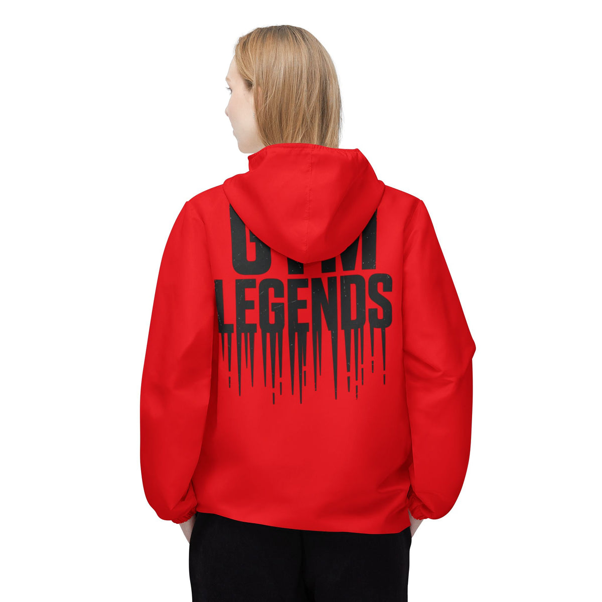 Gym Legends Red Windbreaker Jacket – 'Gym Legends' Athletic Hooded Windbreaker