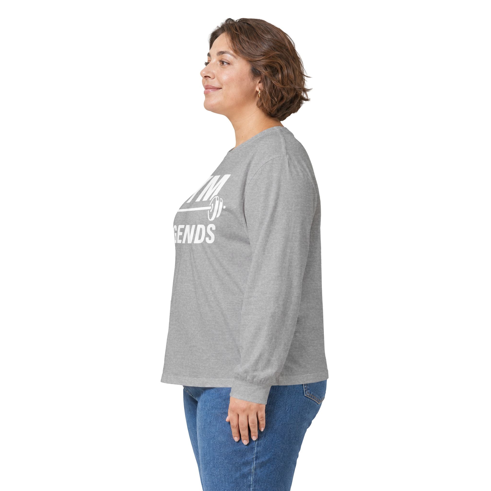 Gym Legends Long Sleeve Tee — Athletic Workout Shirt with Barbell Graphic