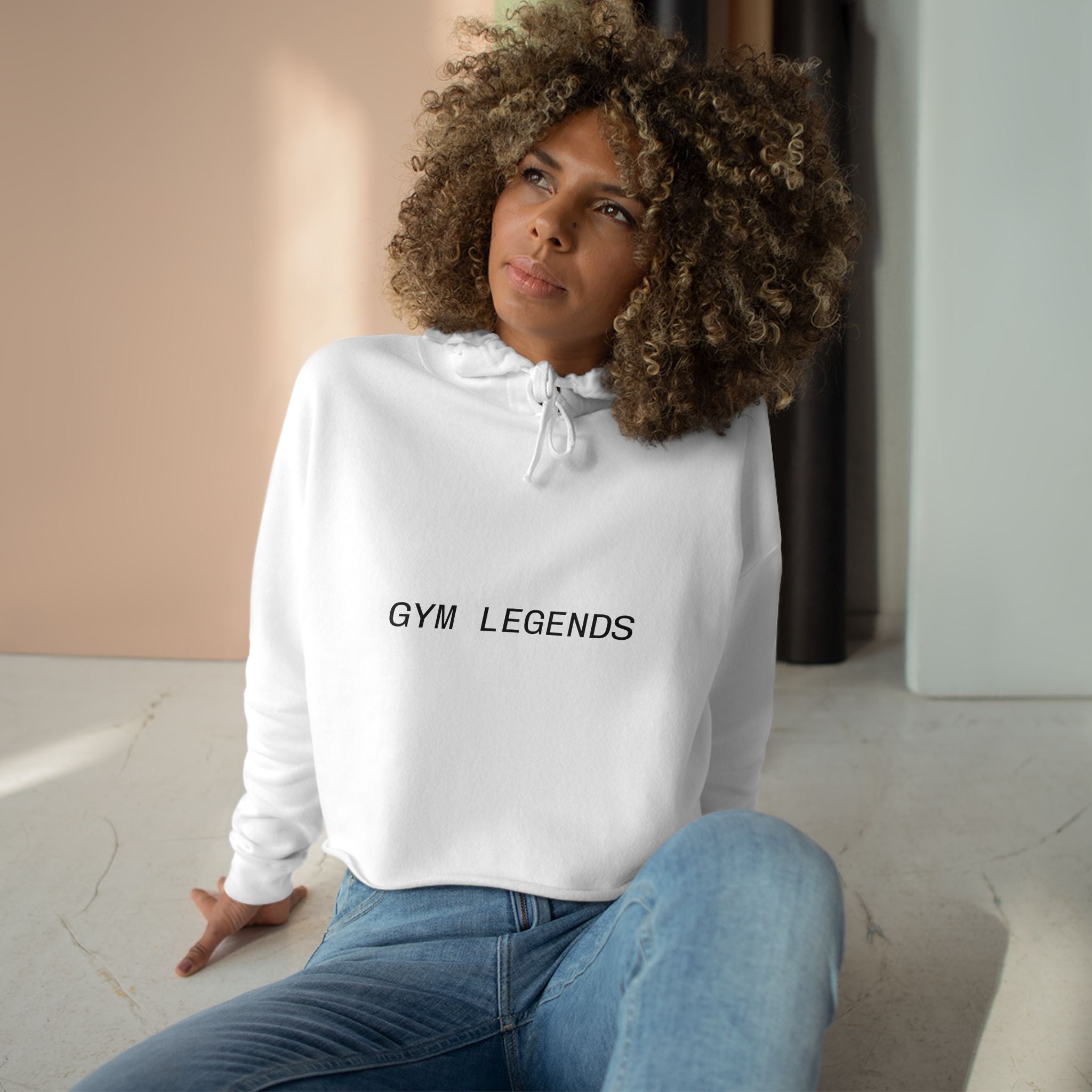 Gym Legends Crop Hoodie — Minimal Athletic Cropped Sweatshirt