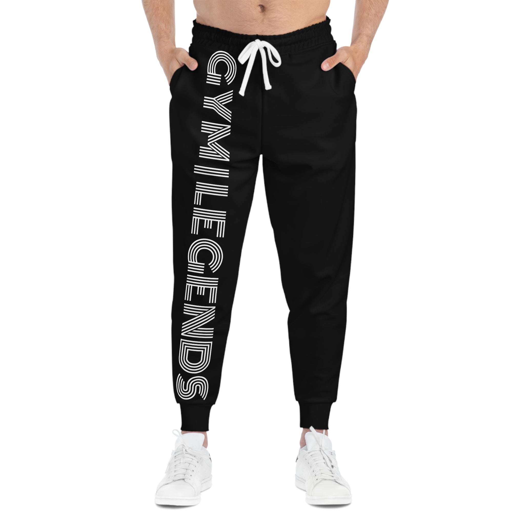 Copy of Athletic Joggers — Grey 'GYM LIFE' Vertical Logo Fitness Sweatpants