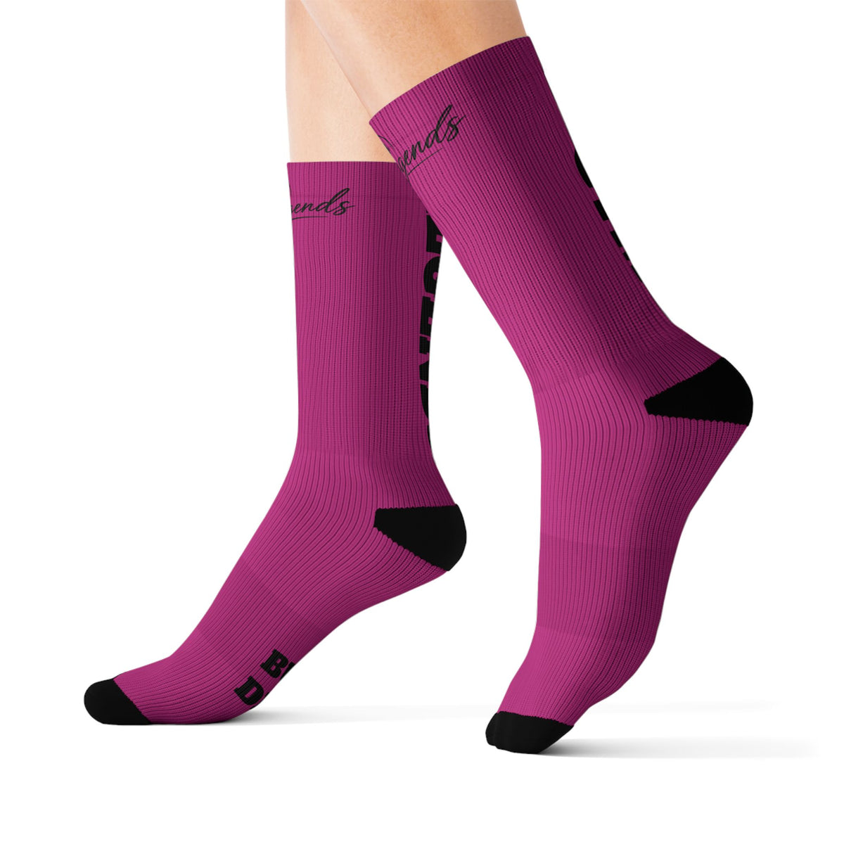 Gym Legends Sublimation Socks pink savage — 'GYM' & 'LEGENDS' Athletic Crew Socks