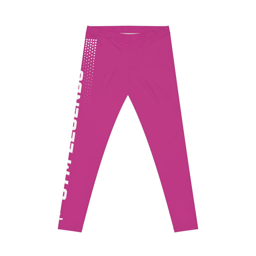 Gym Legends Women's Pink Athletic Leggings — Bold All-Over-Print Fitness Tights