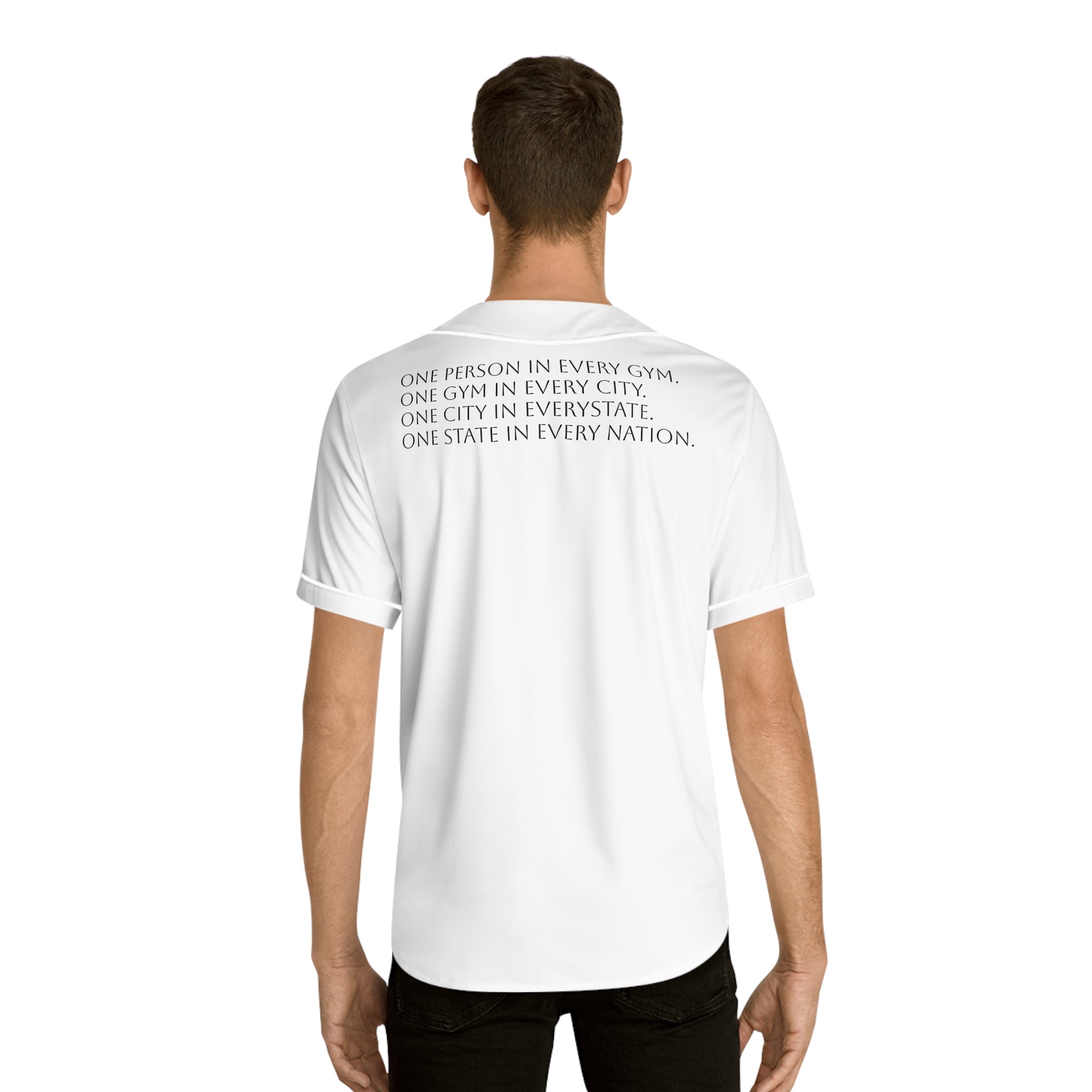 Baseball Jersey — "GYM LEGENDS" Athletic Team Shirt with Motivational Back Text