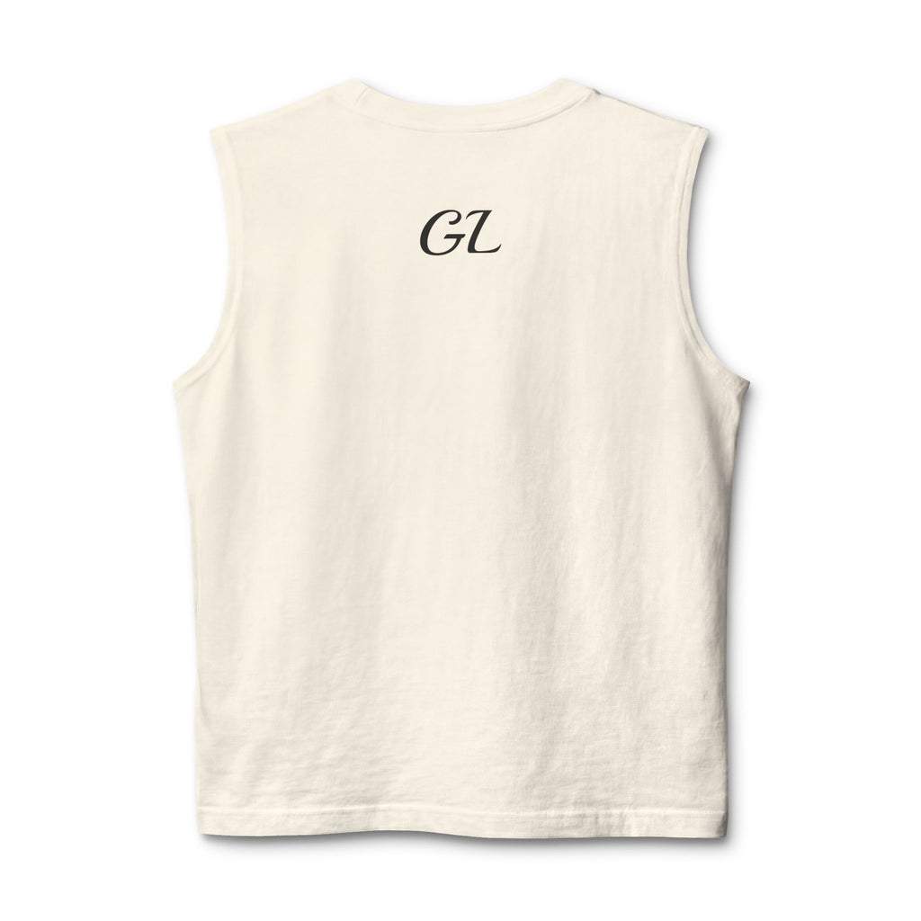 Gym Legends Muscle Tank — Minimal Athletic Sleeveless Shirt ("Gym Legends" Front, GL Back)
