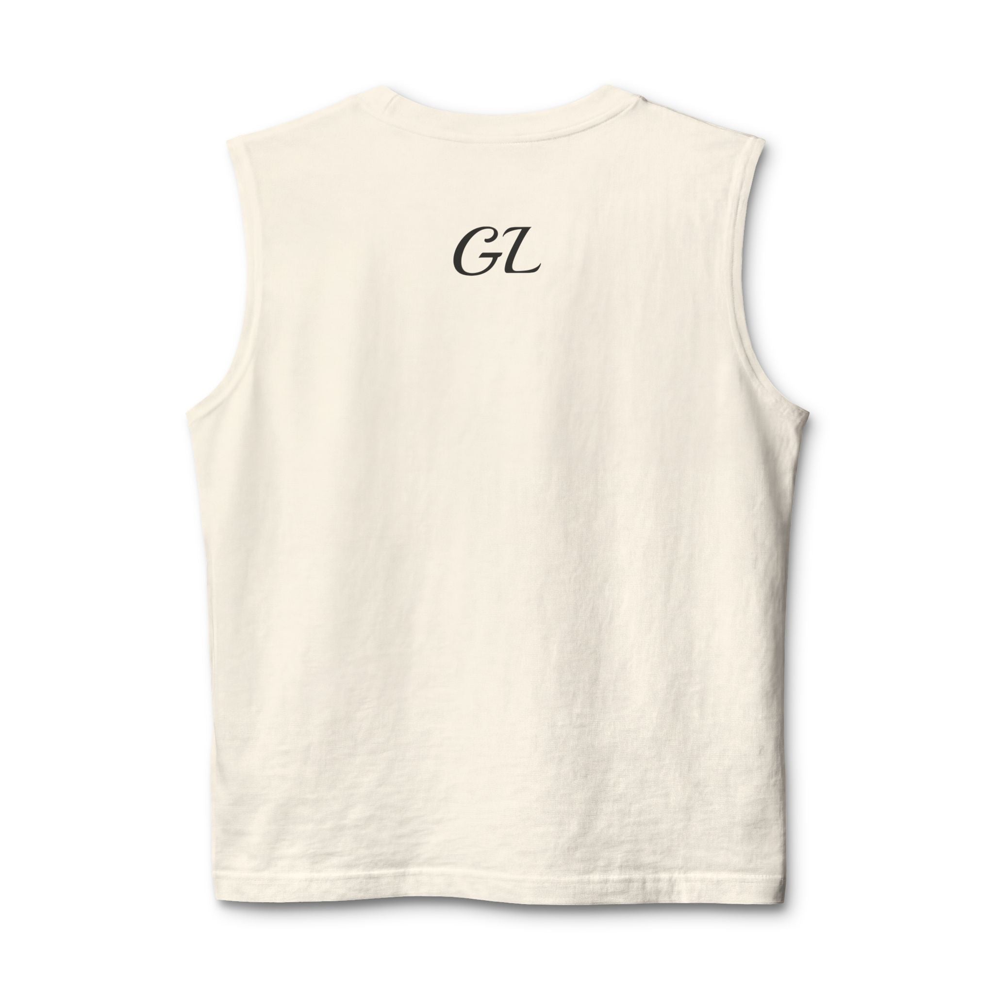 Gym Legends Muscle Tank — Minimal Athletic Sleeveless Shirt ("Gym Legends" Front, GL Back)