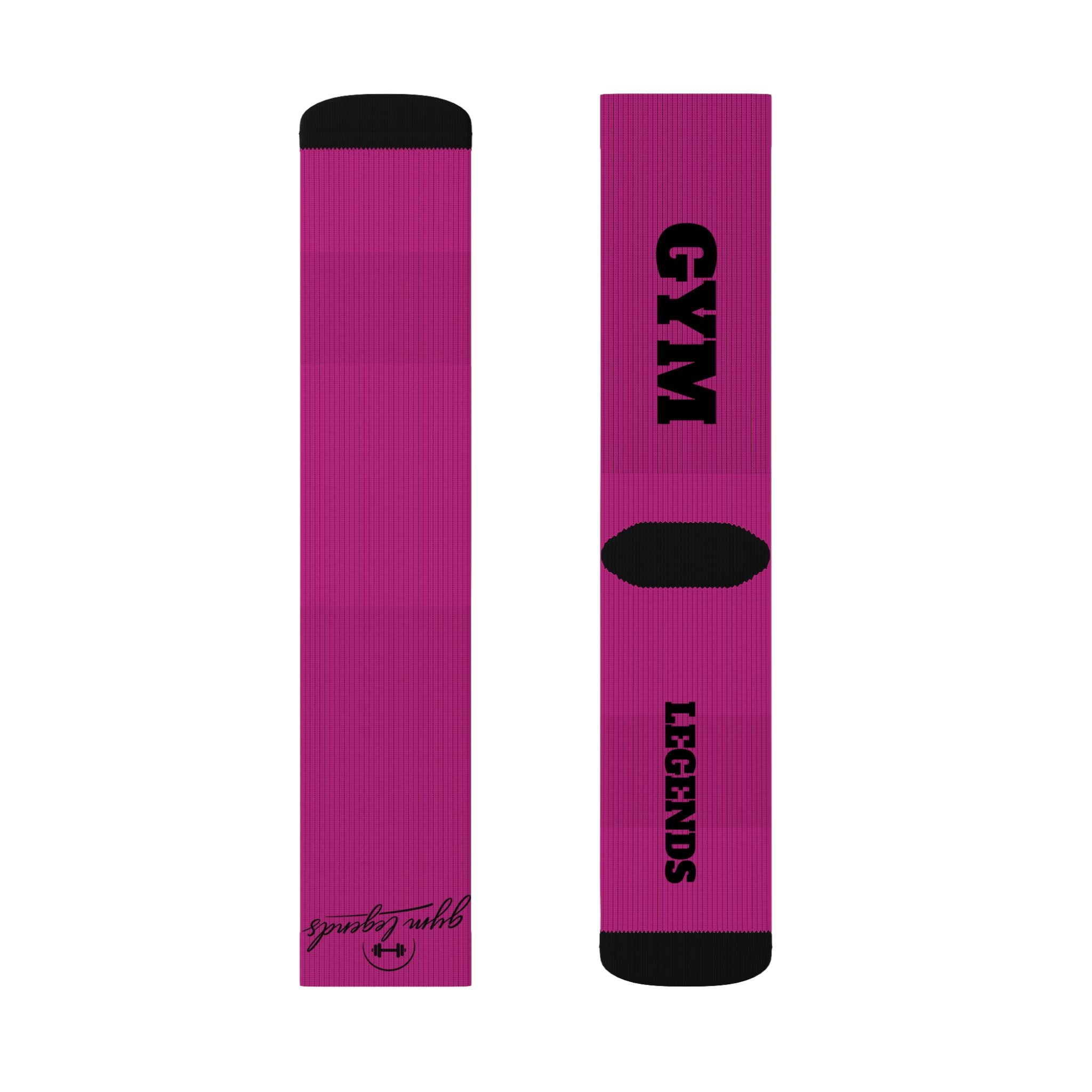 Gym Legends Sublimation Socks pink savage — 'GYM' & 'LEGENDS' Athletic Crew Socks