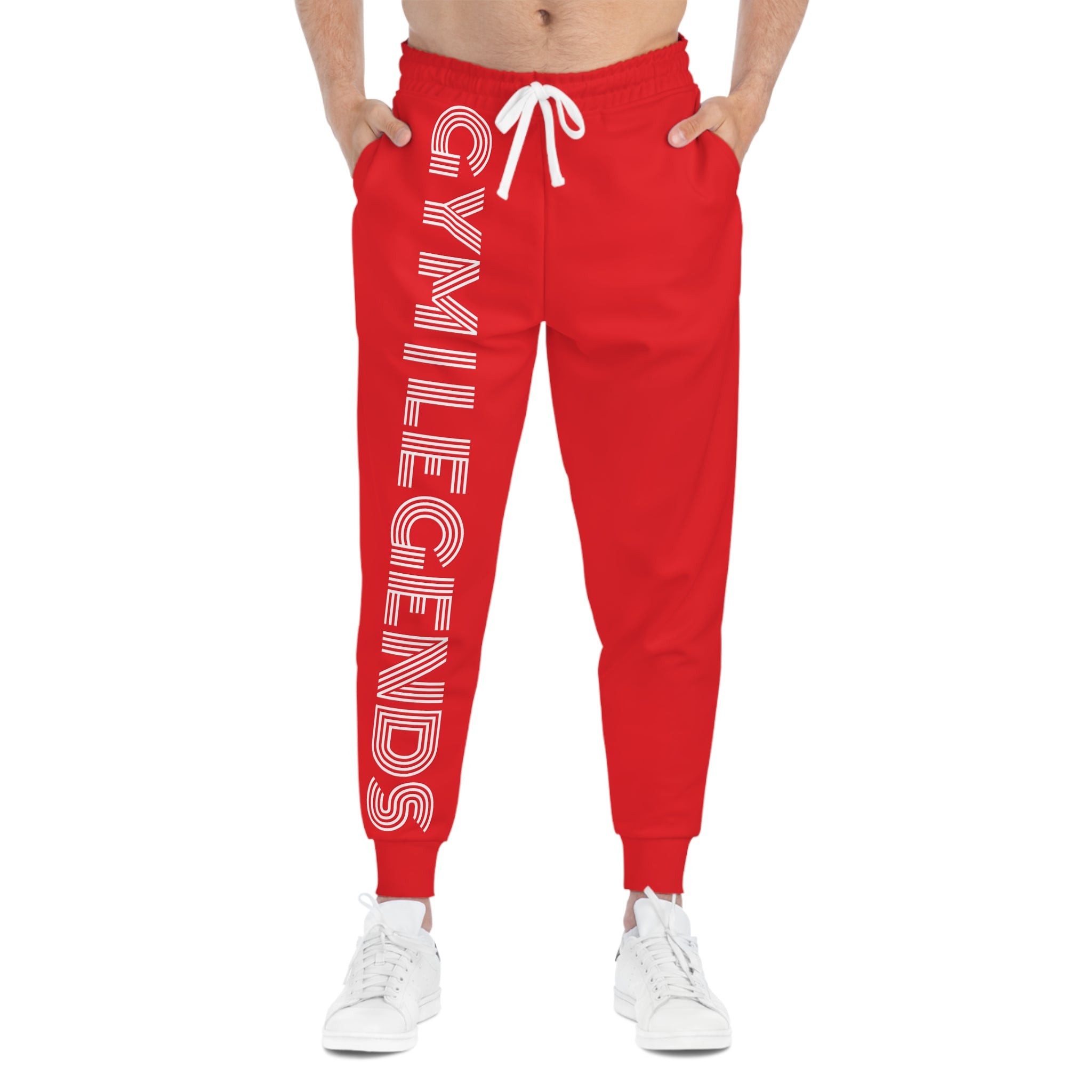Copy of Copy of Copy of Athletic Joggers — Grey 'GYM LIFE' Vertical Logo Fitness Sweatpants