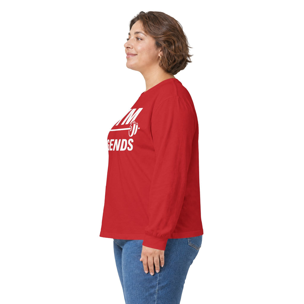 Gym Legends Long Sleeve Tee — Athletic Workout Shirt with Barbell Graphic