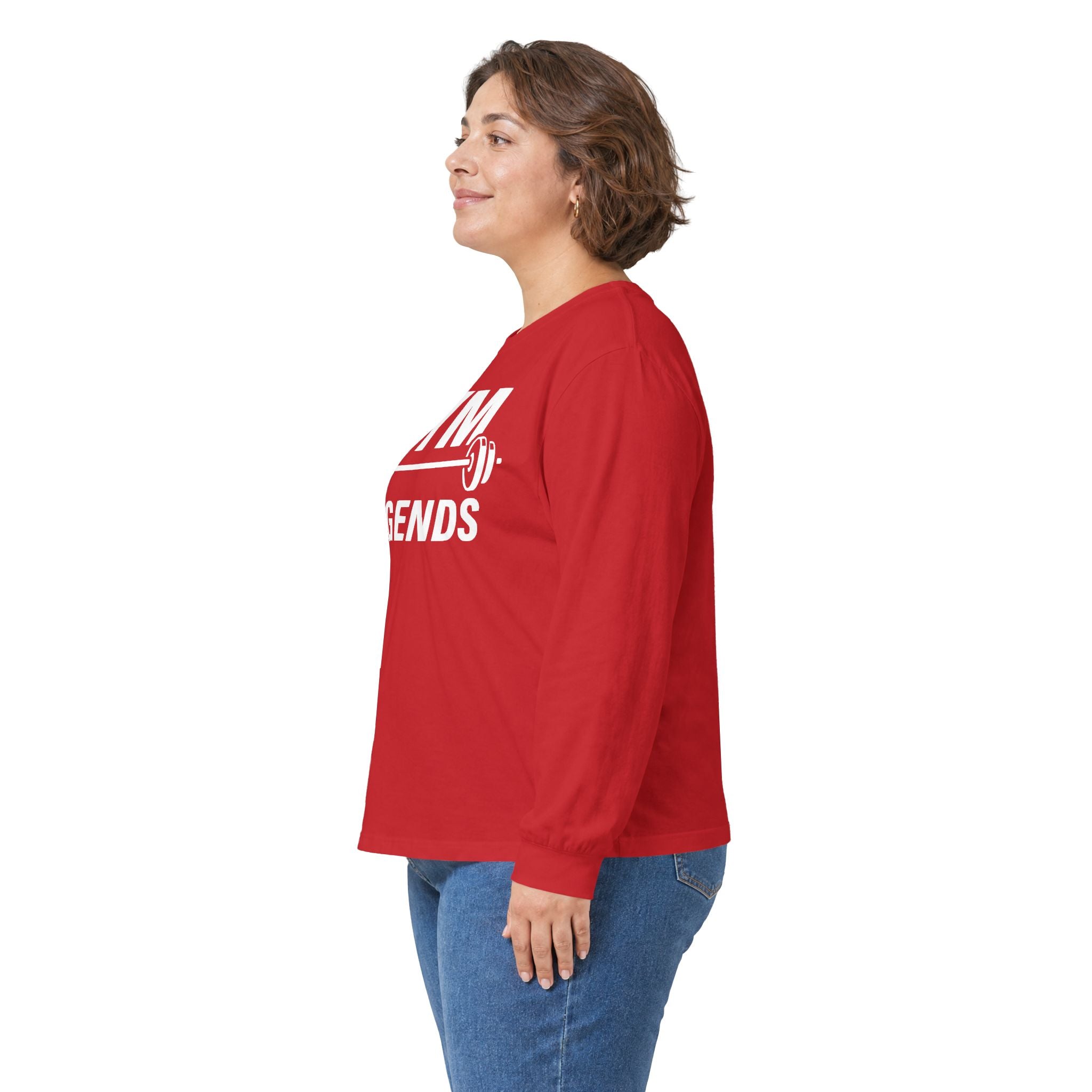 Gym Legends Long Sleeve Tee — Athletic Workout Shirt with Barbell Graphic