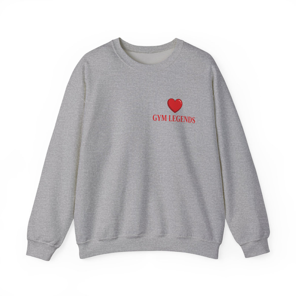 Gym Legends Crewneck Sweatshirt – Heart Logo Fitness Pullover