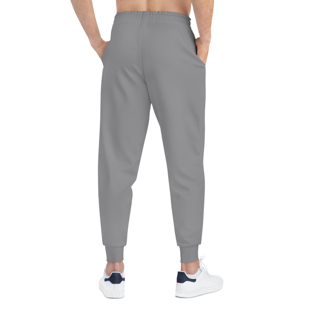Athletic Joggers — Grey 'GYM LIFE' Vertical Logo Fitness Sweatpants