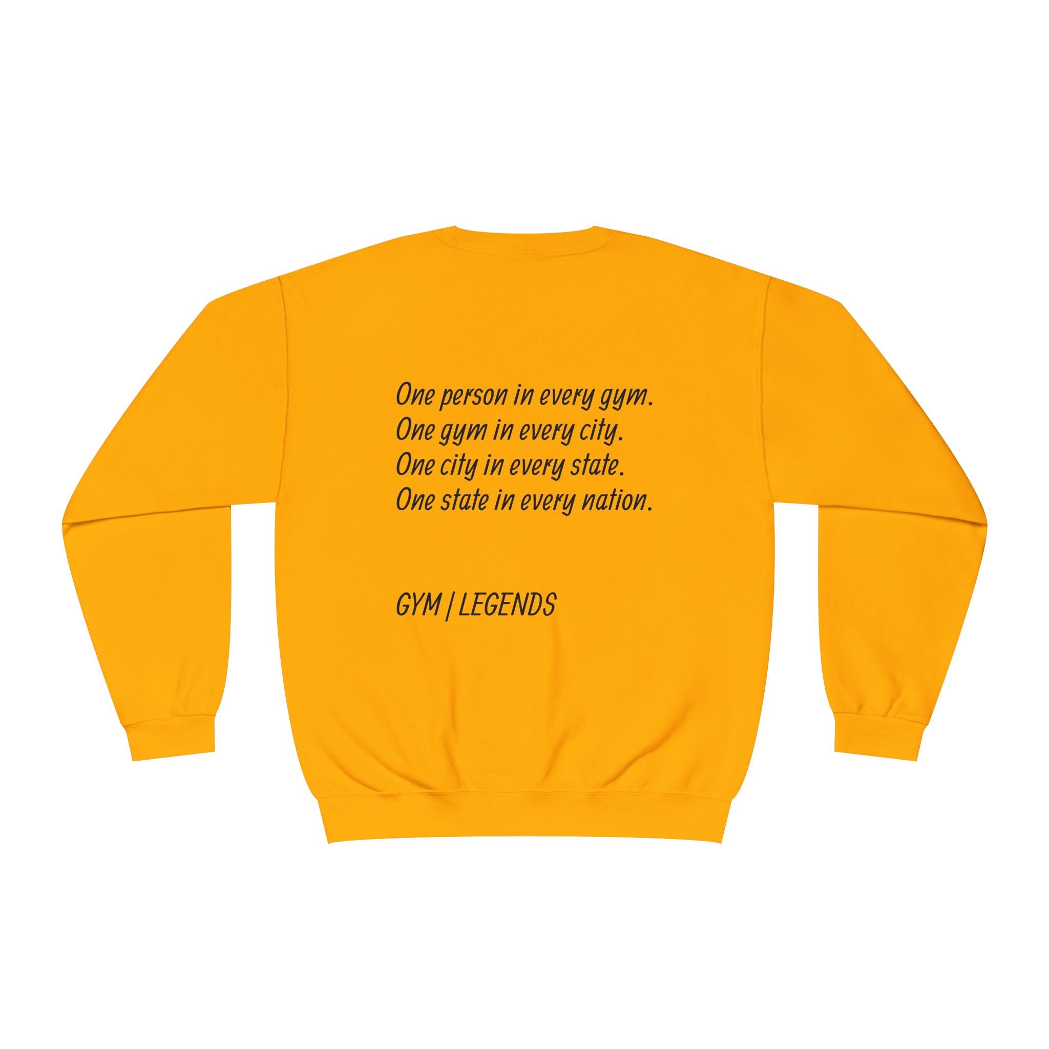 Gym Legends Crewneck Sweatshirt — "Gym, Legends" Motivational Fitness Pullover