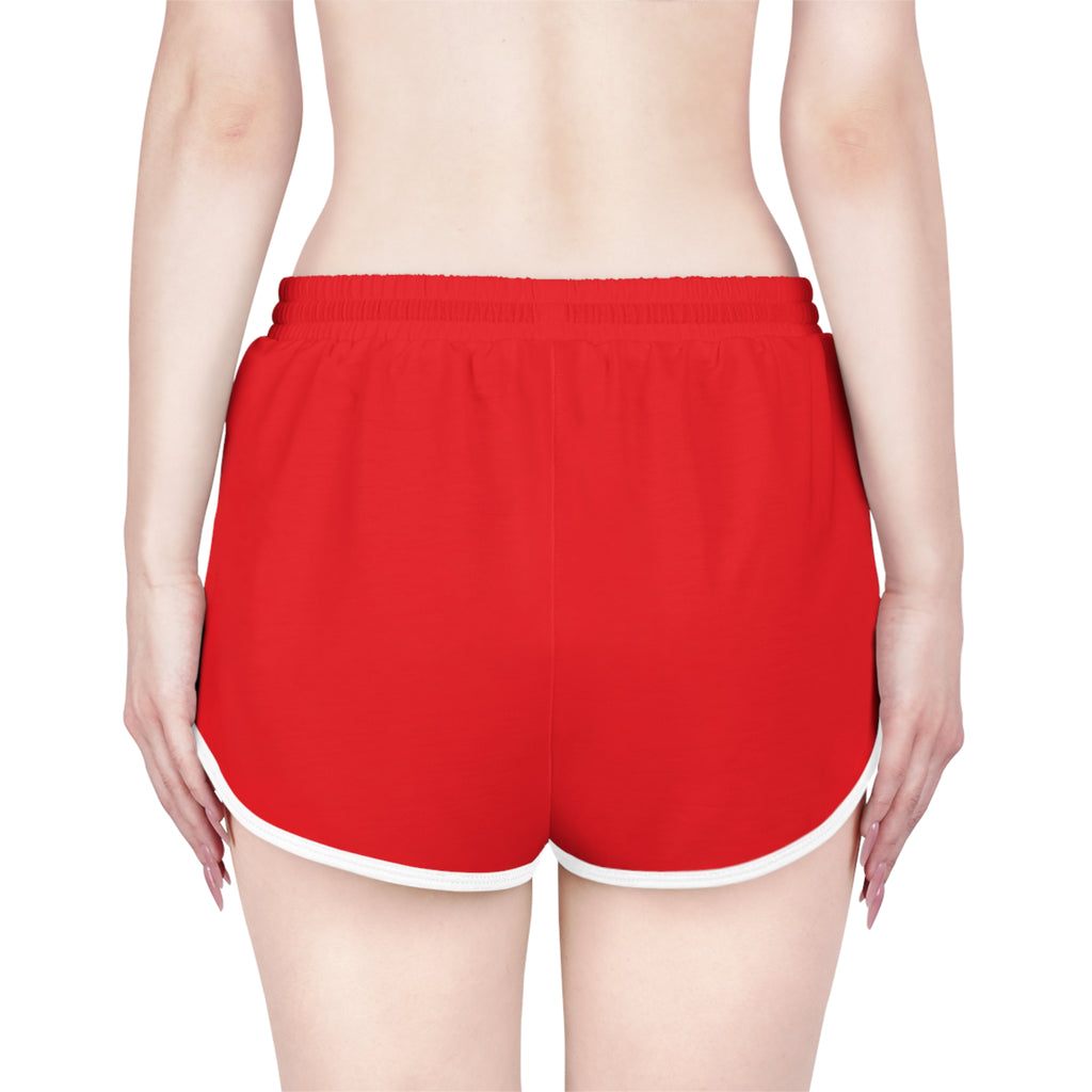 Gym Legends Women's Relaxed Workout Shorts – Red Retro Running Shorts with 'GYM LEGENDS' Logo