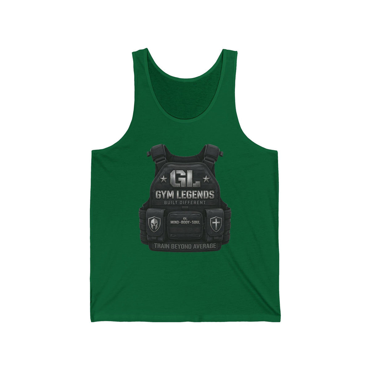 Gym Legends Tactical Vest Tank Top — "Train Beyond Average" Fitness Tank