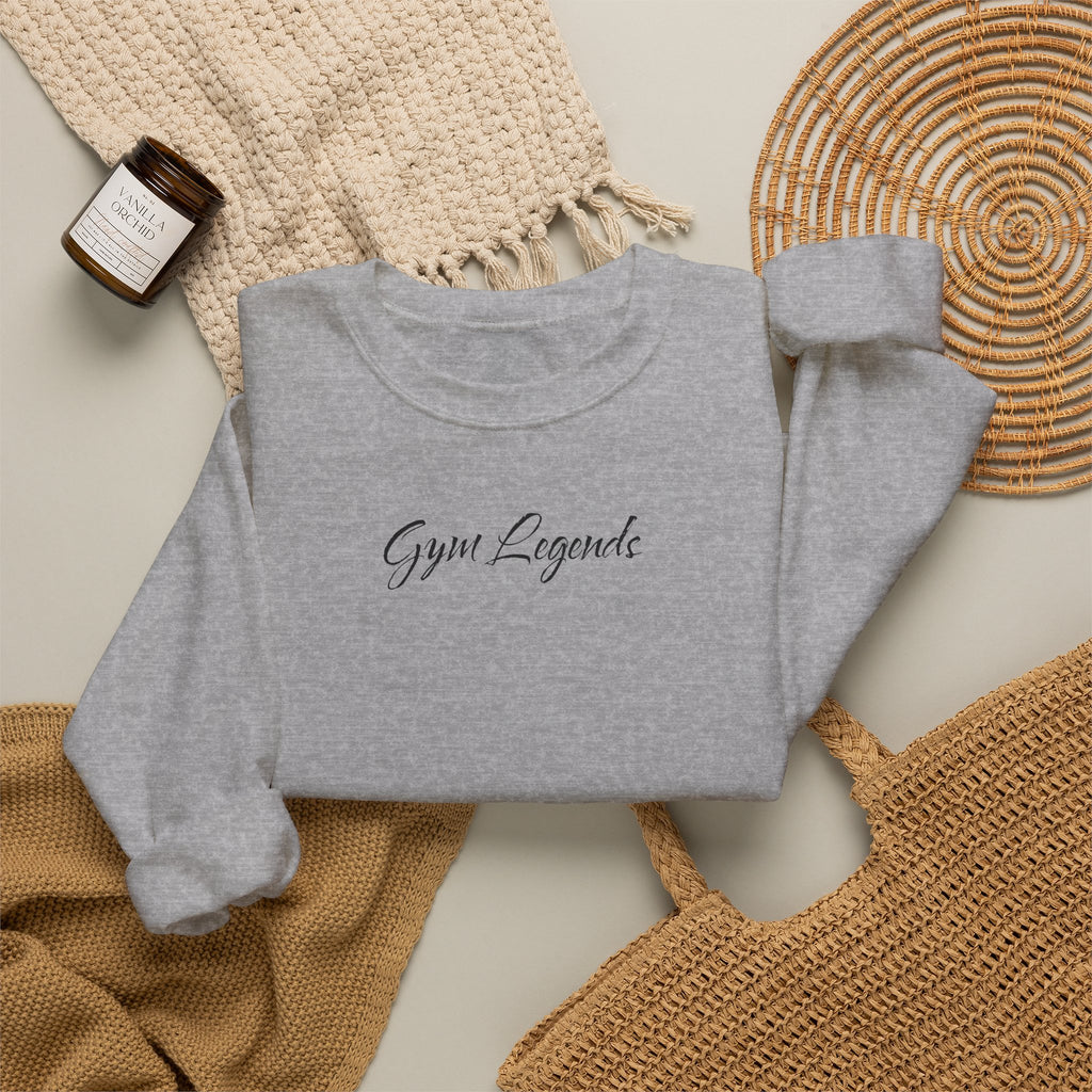 Gym Legend Crewneck Sweatshirt — Minimal Script Fitness Pullover