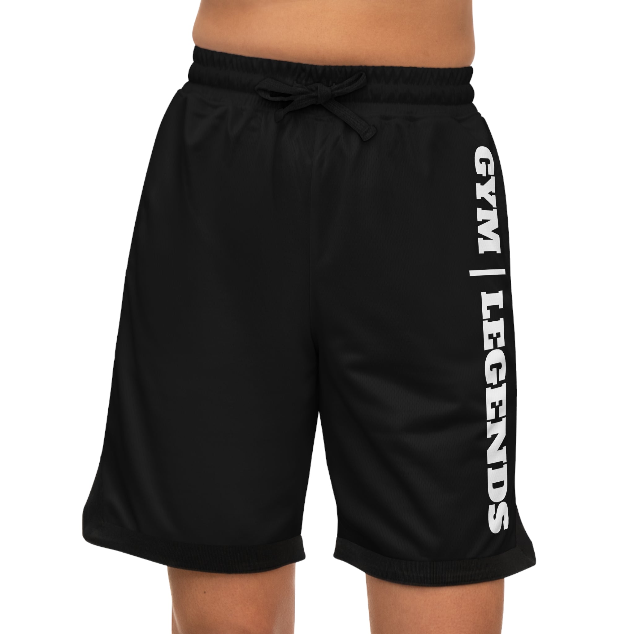 Gym Legends Basketball Shorts — Black Ribbed Athletic Shorts