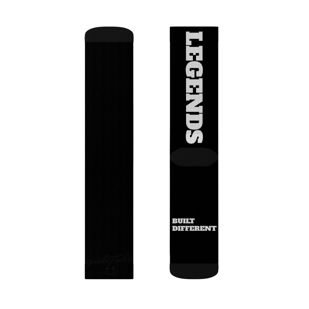 Gym Legends Sublimation Socks Black mind body soul — 'GYM' & 'LEGENDS' Athletic Crew Socks