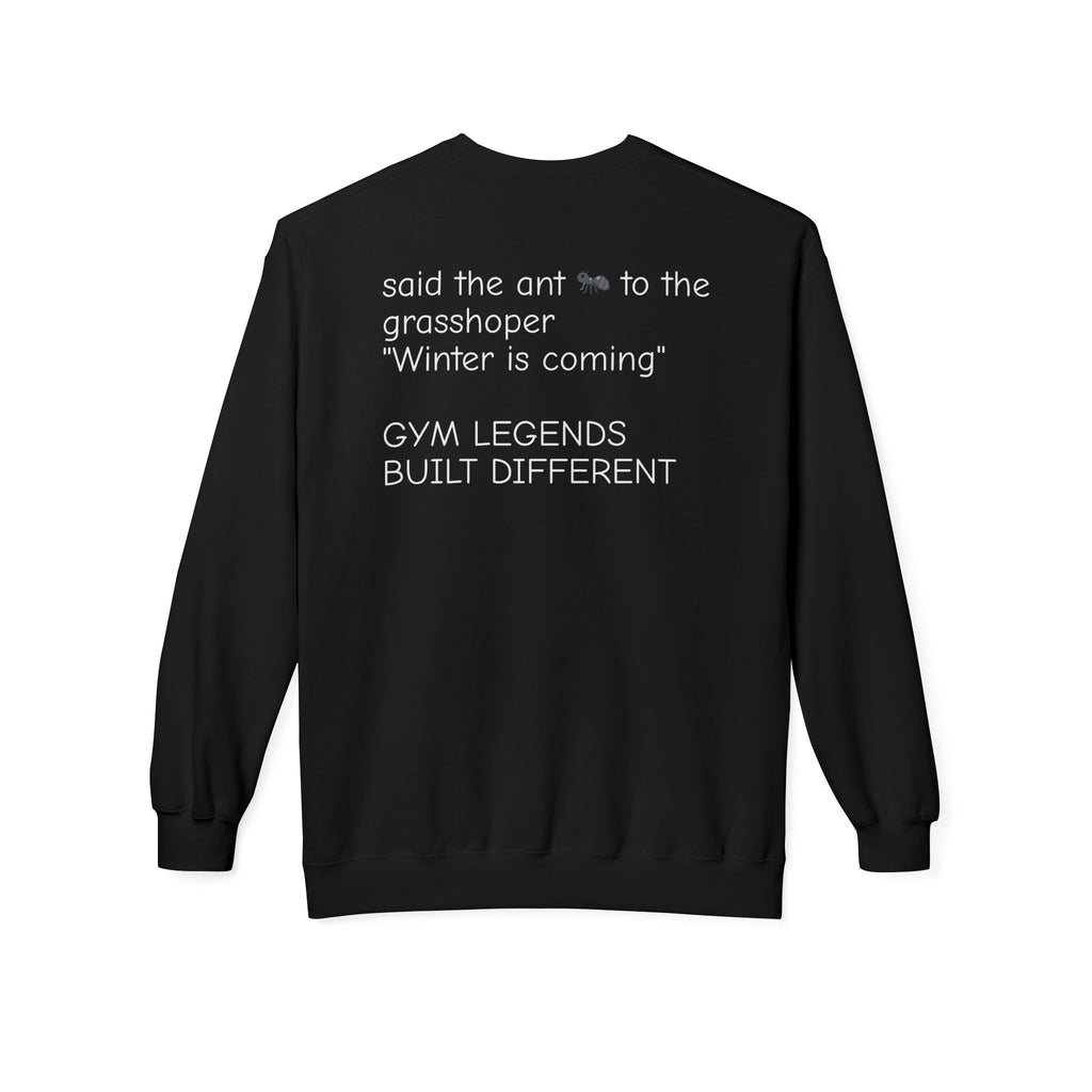 Gym Legends Crewneck Sweatshirt — "Gym Legends Built Different" Athletic Motivational Pullover