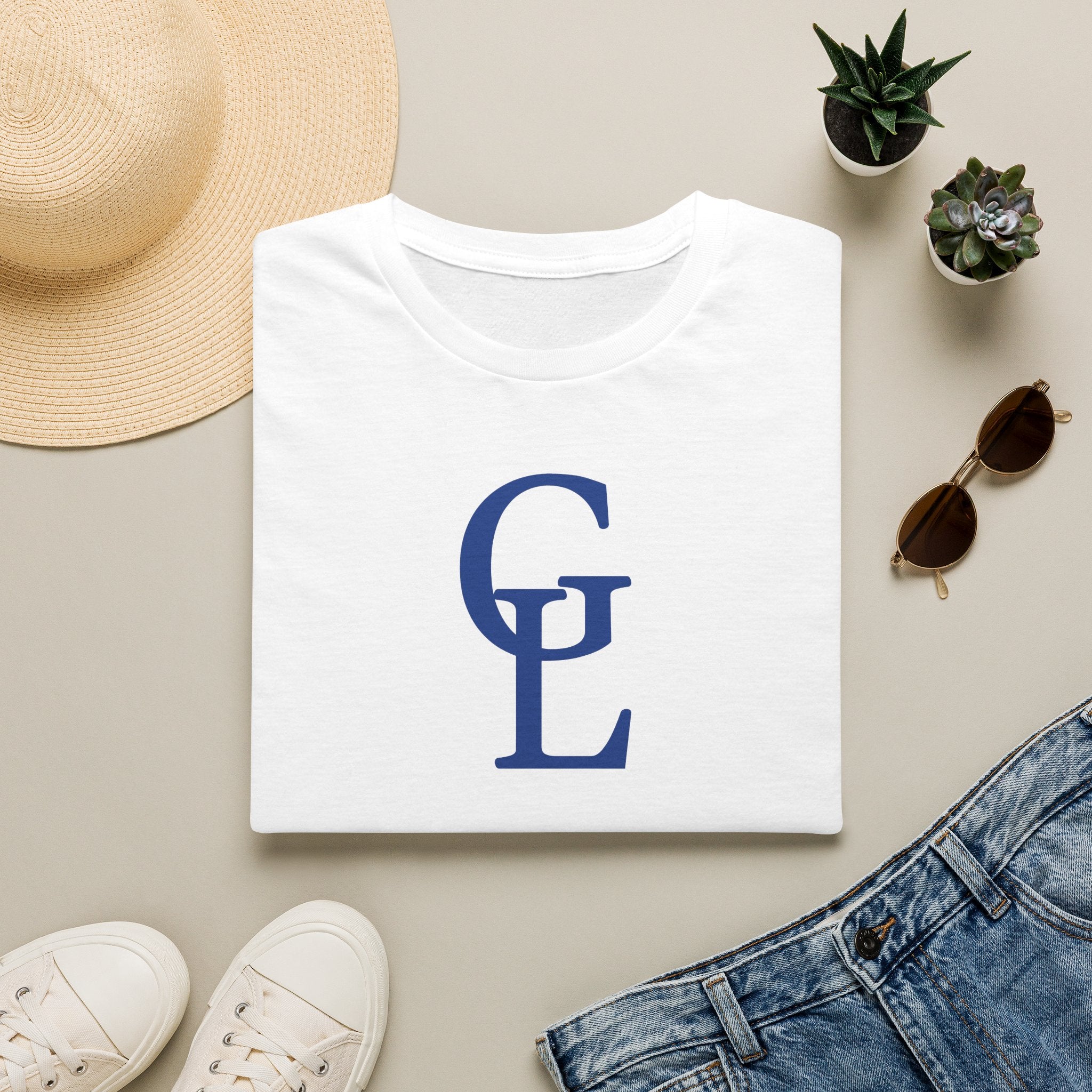 Monogram GL T-Shirt — Classic Navy Initials Tee