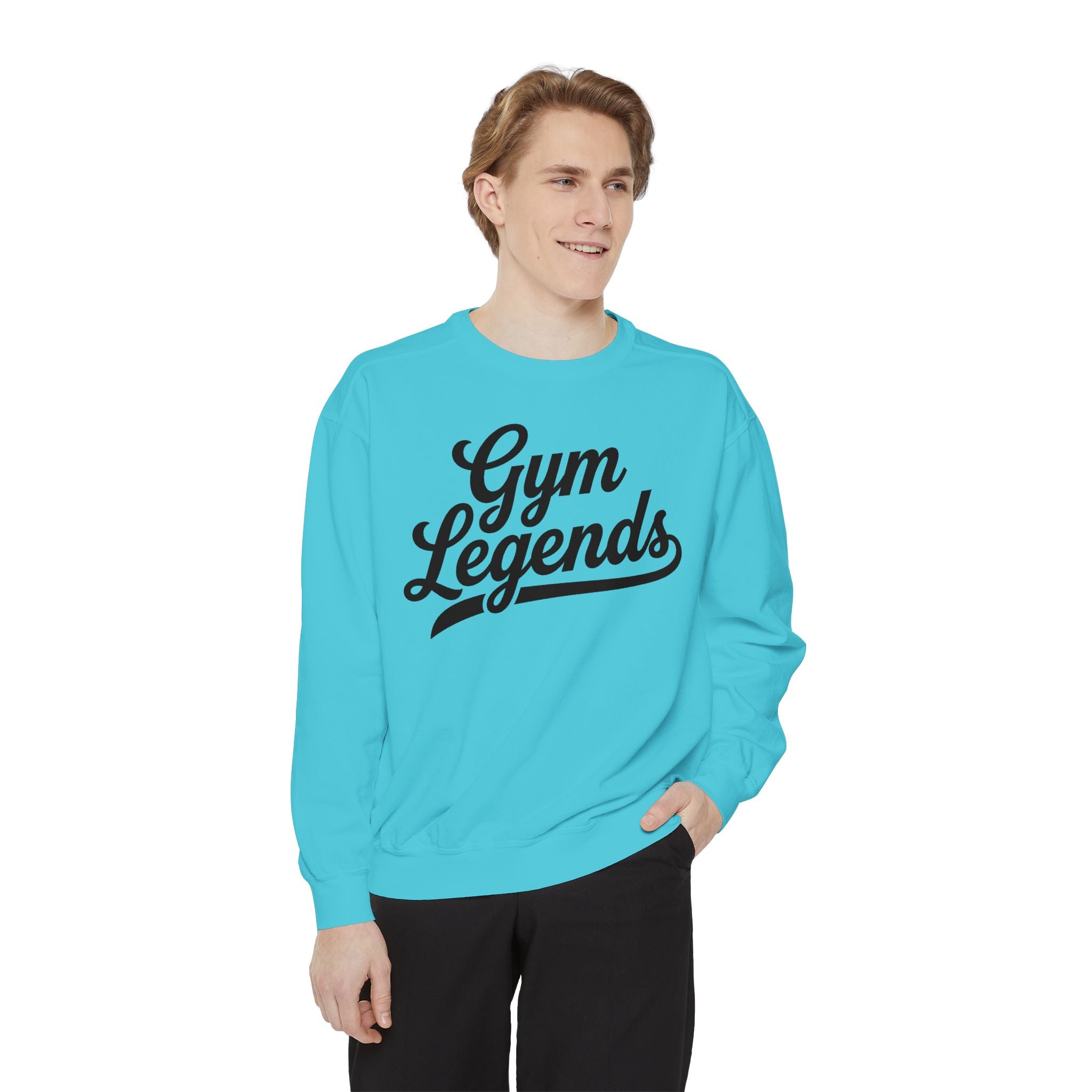 Gym Legends Sweatshirt — Retro Script Fitness Crewneck