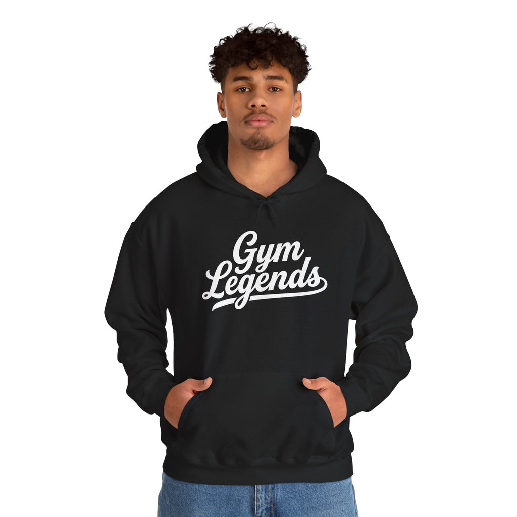 Gym Legends Hoodie — Retro Script Fitness Sweatshirt