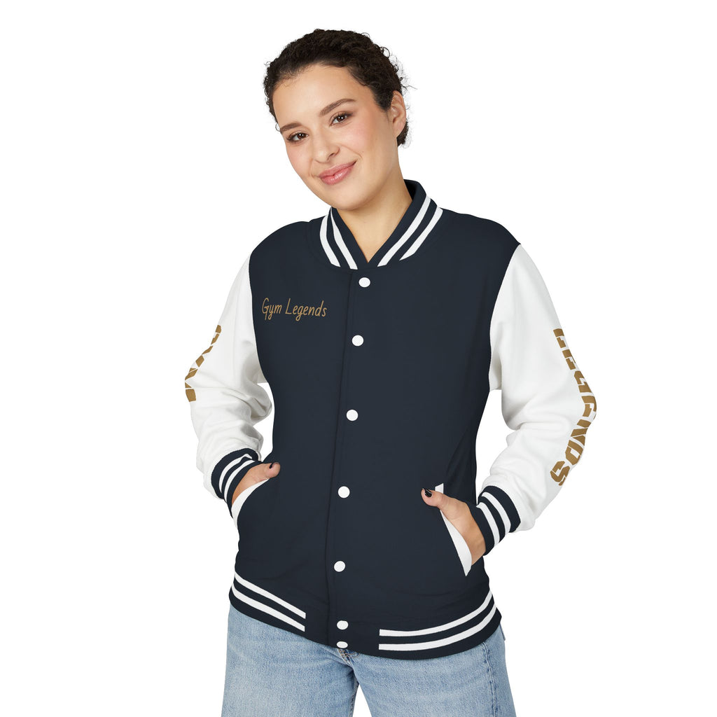 Gym Legends Letterman Jacket — 'Gym Legends' Red & White Varsity Jacket