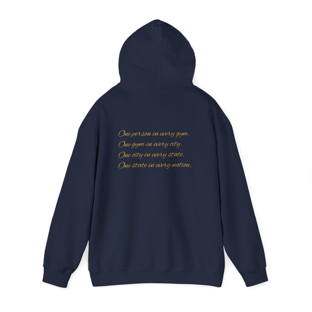 Gym Legend Hoodie — Minimal Gold Script Fitness Pullover