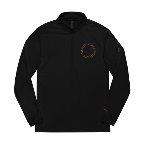 Embroidered Quarter‑Zip Pullover — White adidas® Performance Top