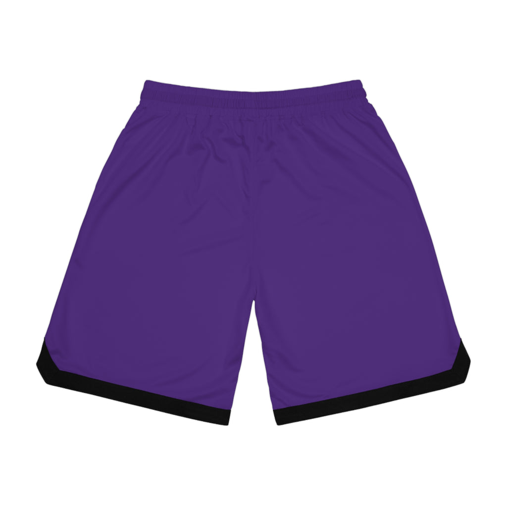 Gym Legends Basketball Shorts — Purple Ribbed Athletic Shorts