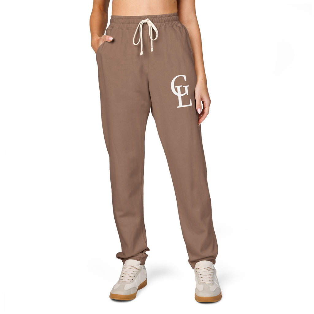 Garment-Dyed Fleece Sweatpants — Vintage 'CL' Monogram Lounge Pants